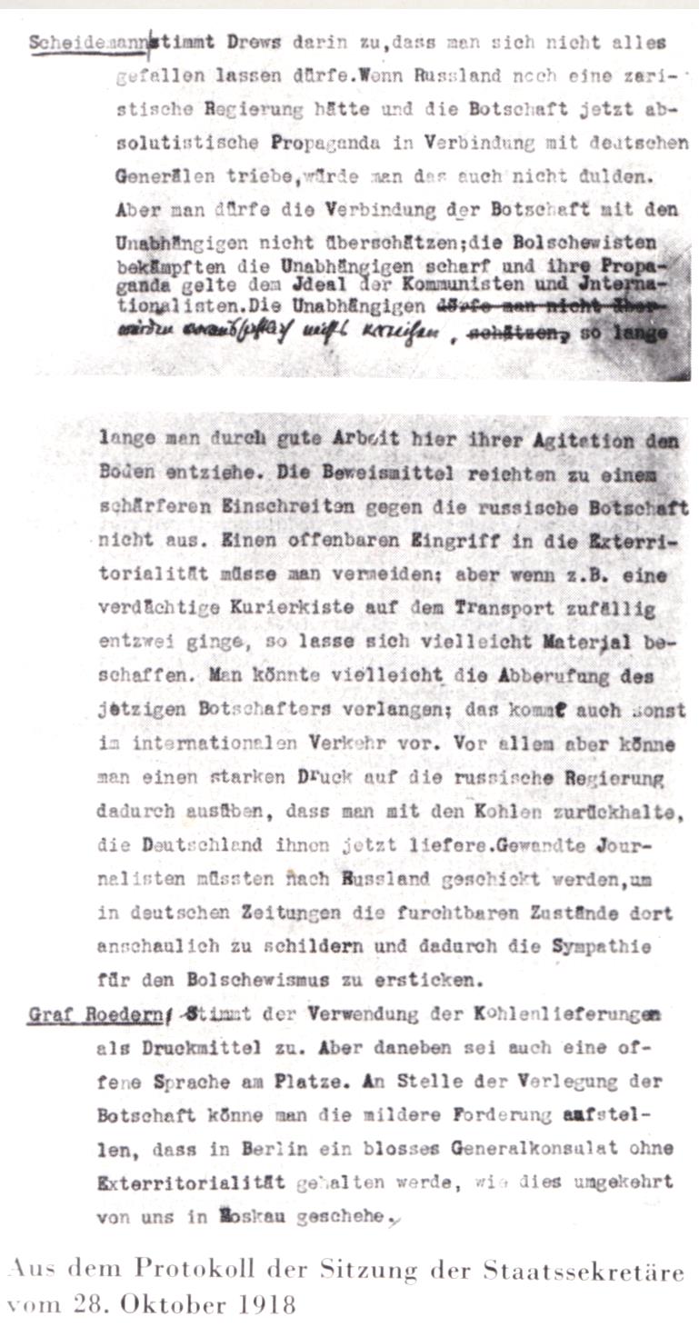 Protokoll 28. Oktober 1918